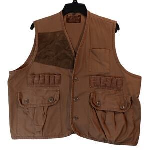 X-Caliber‎ Vintage Sportsman Vest L Rust Brown Hunting Outdoors Pockets Holders